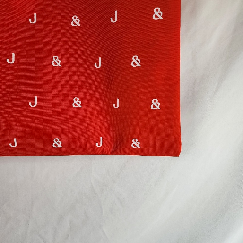 Johnson & Johnson Logo Red Tote Bag Weekend Grocery Shopping Beach 17.5" x 15.5" - Picture 3 of 8